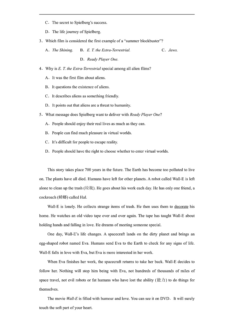 Unit 5 Feeling Excited 阅读理解（含解析）仁爱版 八年级下册英语题型专项练习第2页