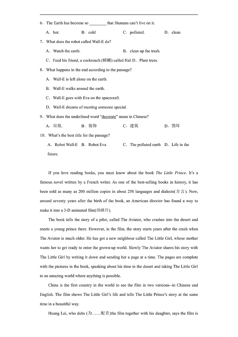 Unit 5 Feeling Excited 阅读理解（含解析）仁爱版 八年级下册英语题型专项练习第3页