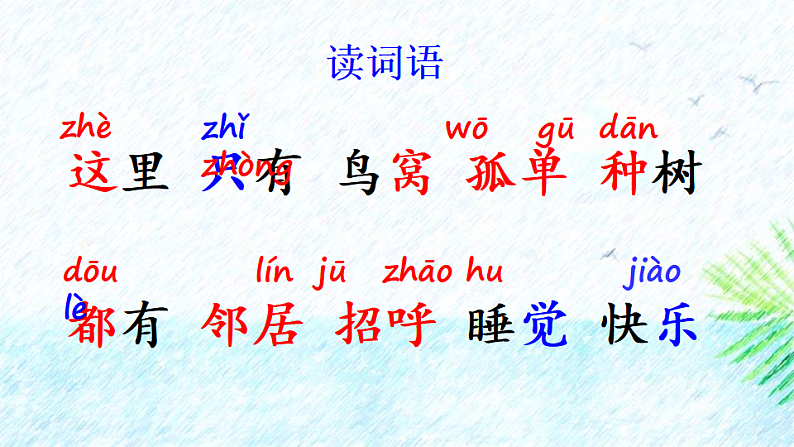 人教版（2024）一年级语文下册5树和喜鹊第1课时课件第6页