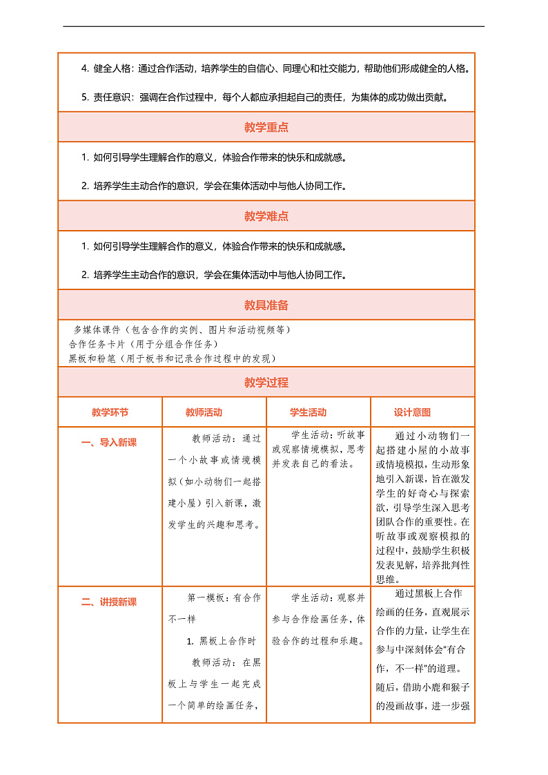 【核心素养】第8课《我们爱分享》第1课时教案含反思第2页
