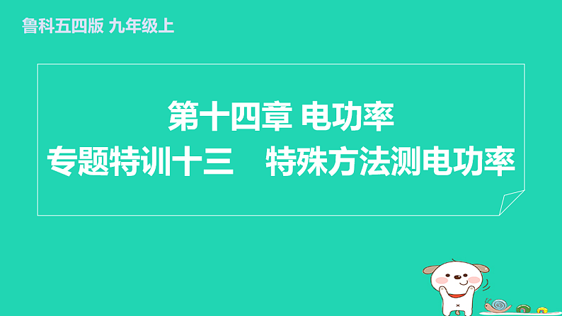 2024九年级物理上册第十四章电功率专题特训十三特殊方法测电功率习题课件鲁科版五四制第1页
