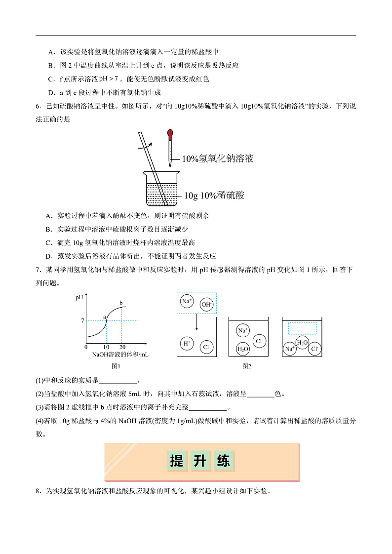 10.2 常见的酸和碱（第4课时）（分层练习）（原卷版）第2页