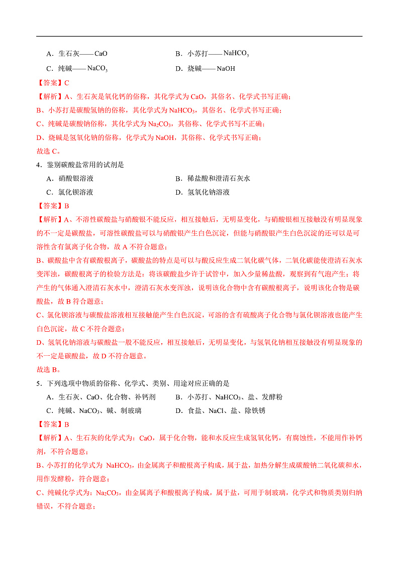 10.3 常见的盐（第1课时）（分层练习）（解析版）第2页