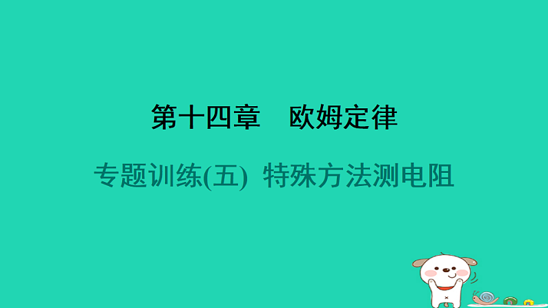 2024九年级物理全册第十四章欧姆定律专题训练(五)特殊方法测电阻习题课件新版苏科版第1页