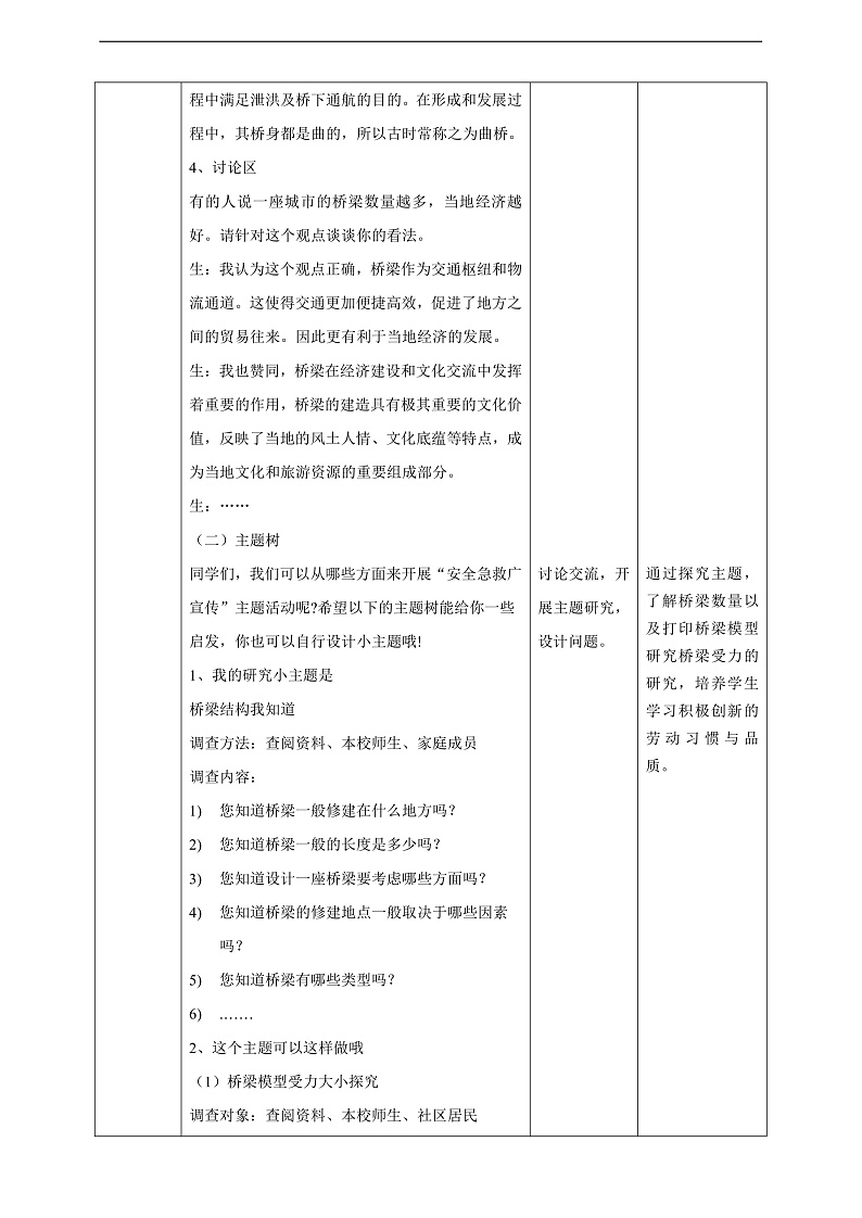 广州版八年级劳技下册 主题五《桥梁搭建工程师》（第一课时）教学设计第3页