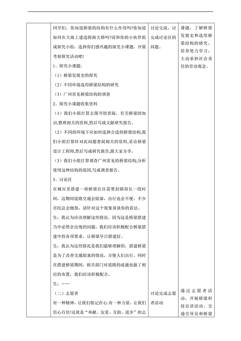 广州版八年级劳技下册 主题五《《桥梁搭建工程师》（第二课时）教学设计第2页