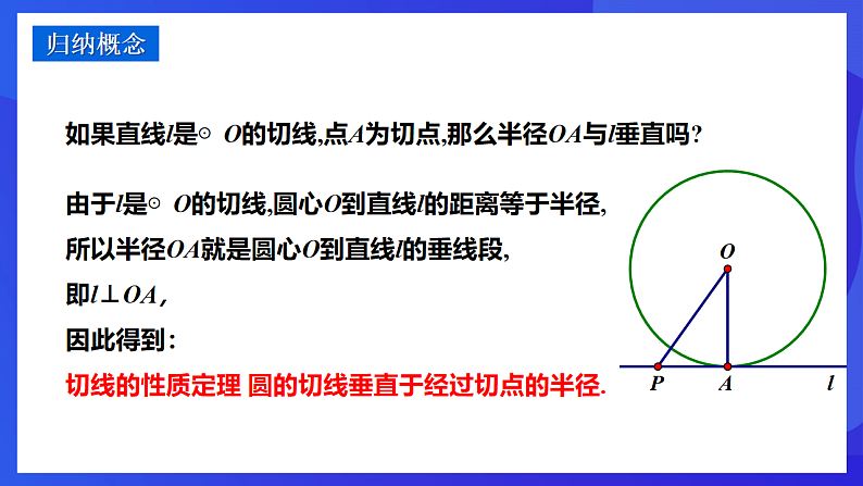 华师大版数学九年级下册27.2.3《切线（1）》课件第7页