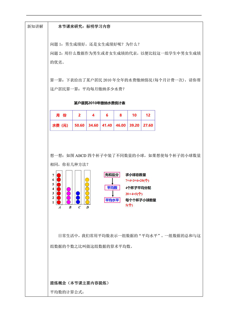 华师大版数学八年级下册20.1.1 《平均数的意义》学案第2页