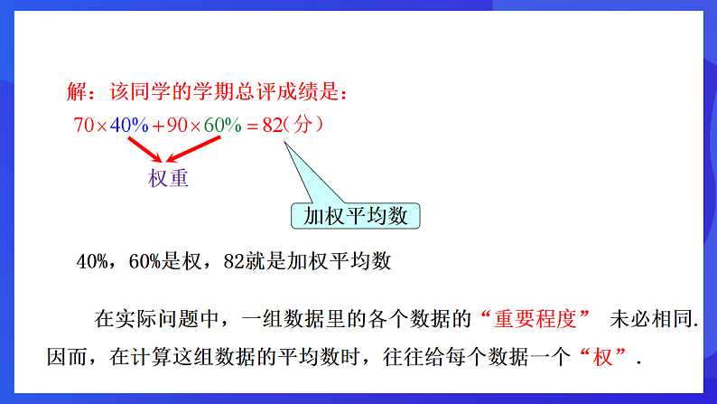 华师大版数学八年级下册20.1.3《加权平均数》 课件第6页