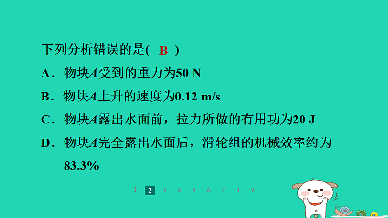 2024九年级物理全册培优作业四机械效率的计算习题课件新版苏科版第5页