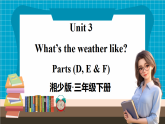 【新版教材】湘少版英語(yǔ)三年級(jí)下冊(cè)Unit 3 What's the weather like 第2課時(shí)（教學(xué)課件+素材）
