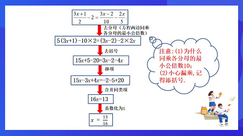【新教材】华师大版（2024）数学七下  5.2.2 第2课时《解一元一次方程——去分母》课件第7页