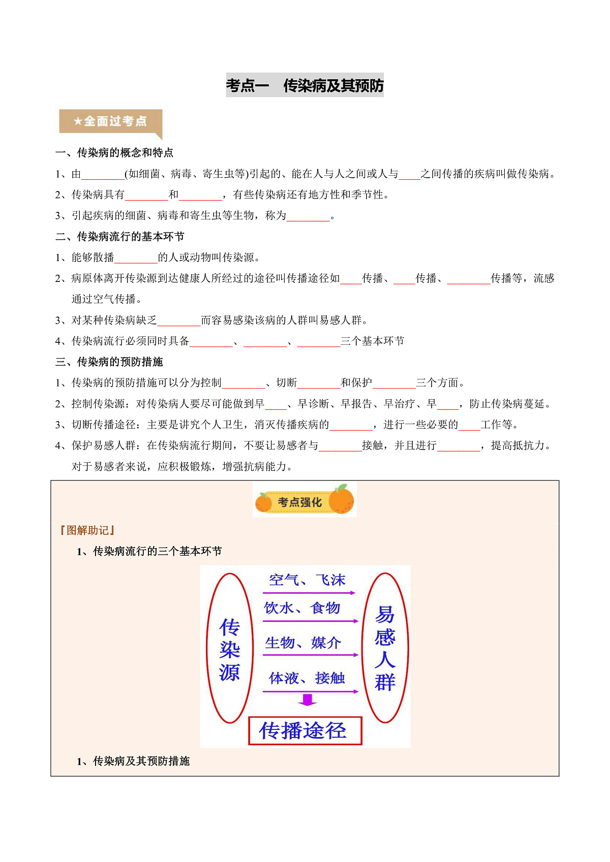 中考生物一轮复习 第16讲 健康地生活（精研讲义）（原卷版）第3页