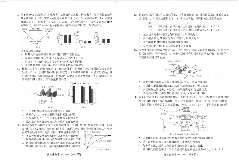 25年福州高三二检生物试卷第2页