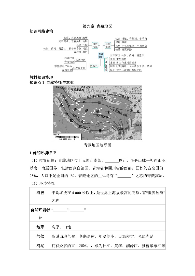 第九章 青藏地区 - 学生版第1页