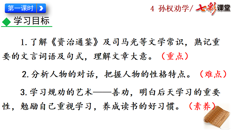 2025春人教版七年级下册语文课件4 孙权劝学第3页