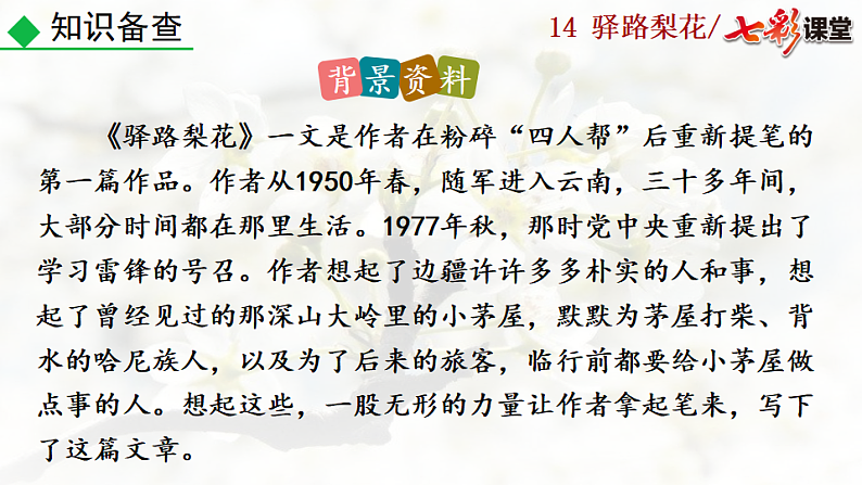 2025春人教版七年级下册语文课件14 驿路梨花第4页