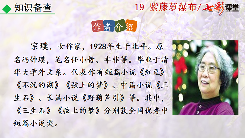 2025春人教版七年级下册语文课件19  紫藤萝瀑布第4页