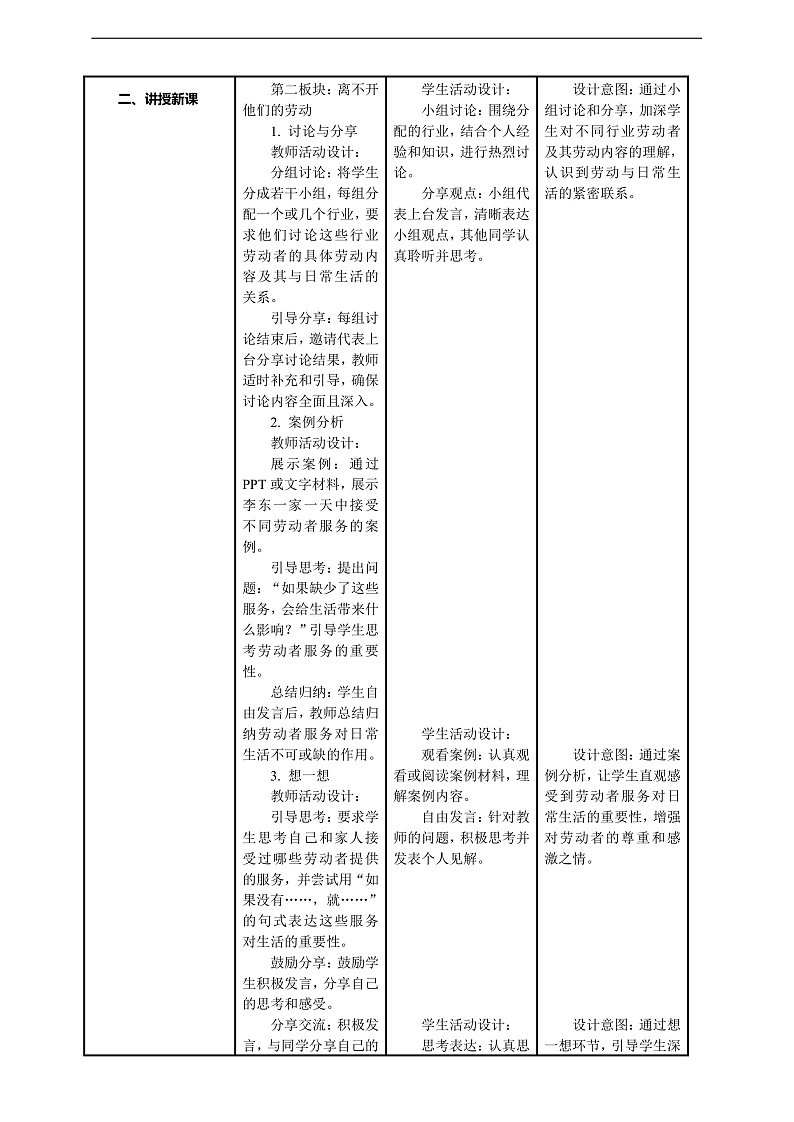 【核心素养】第9课《生活离不开他们》第1课时教案含反思第3页