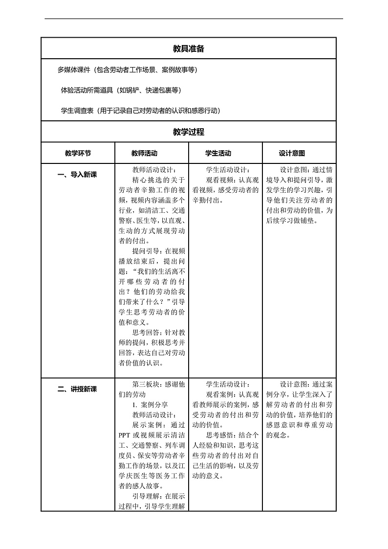 【核心素养】第9课《生活离不开他们》第2课时教案含反思第2页