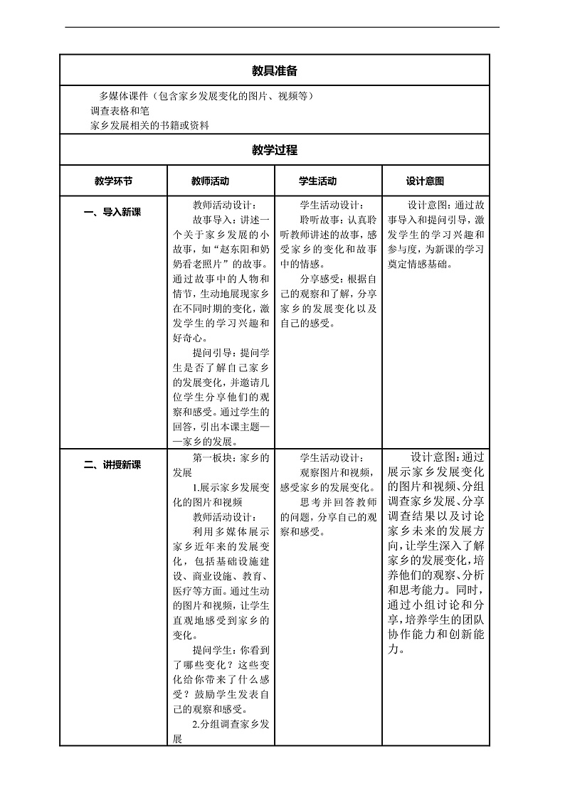 【核心素养】第12课《家乡的喜与忧》第1课时教案含反思第2页
