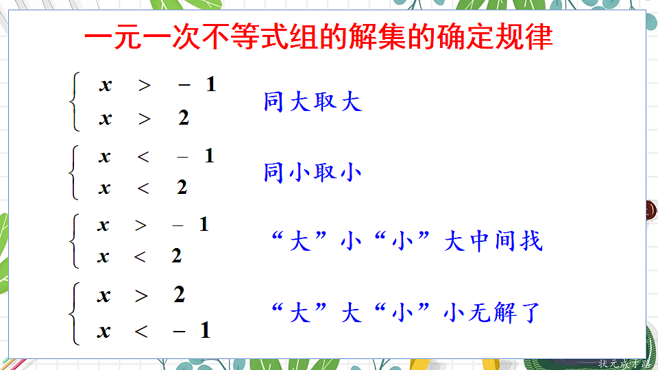 7.3 一元一次不等式组第8页