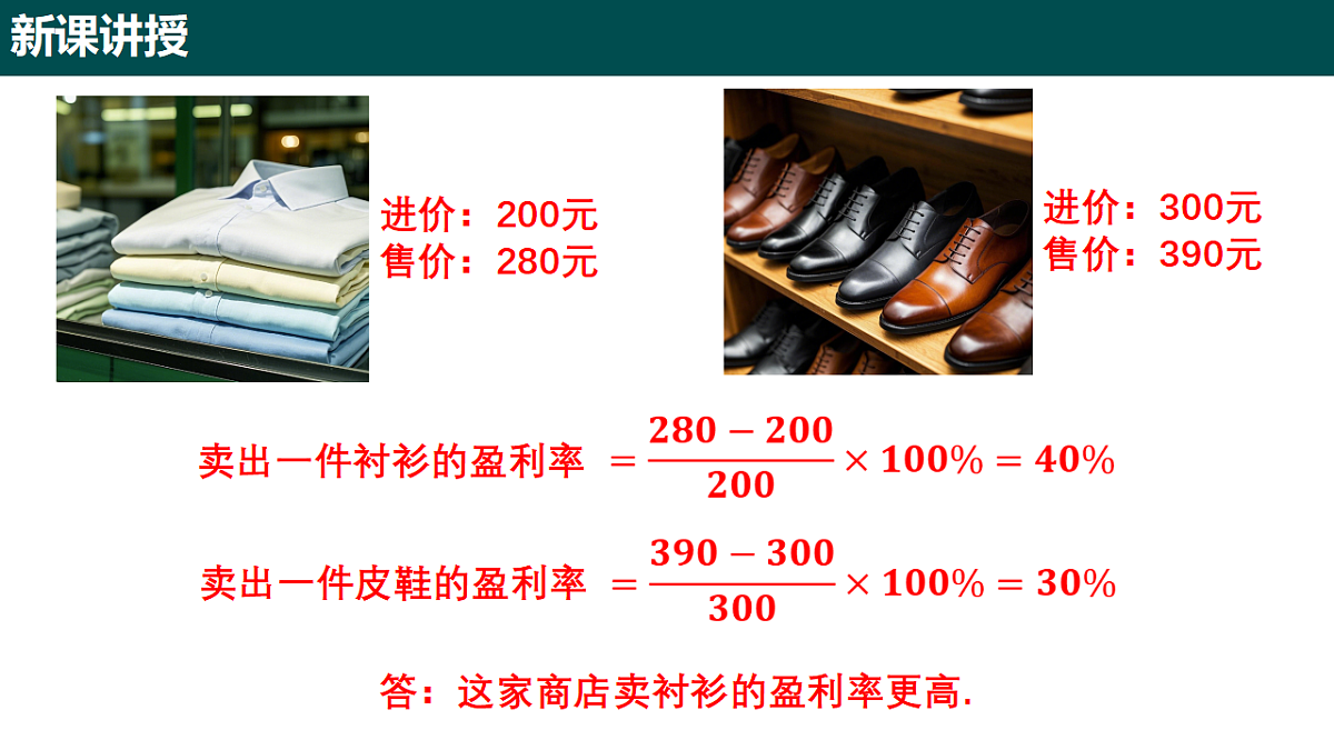 5.2.2 百分数的应用（第三课时 盈利与打折问题）课件-2024-2025学年六年级数学下册（沪教版五四制2024）第6页