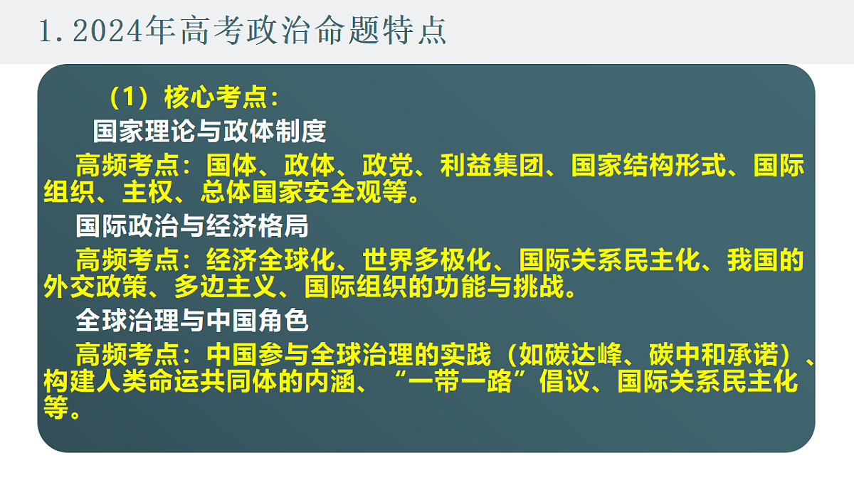 2025高考政治备考策略6：选必一《当代国际政治与经济》命题特点和备考策略课件（统编版二轮复习专用）第2页