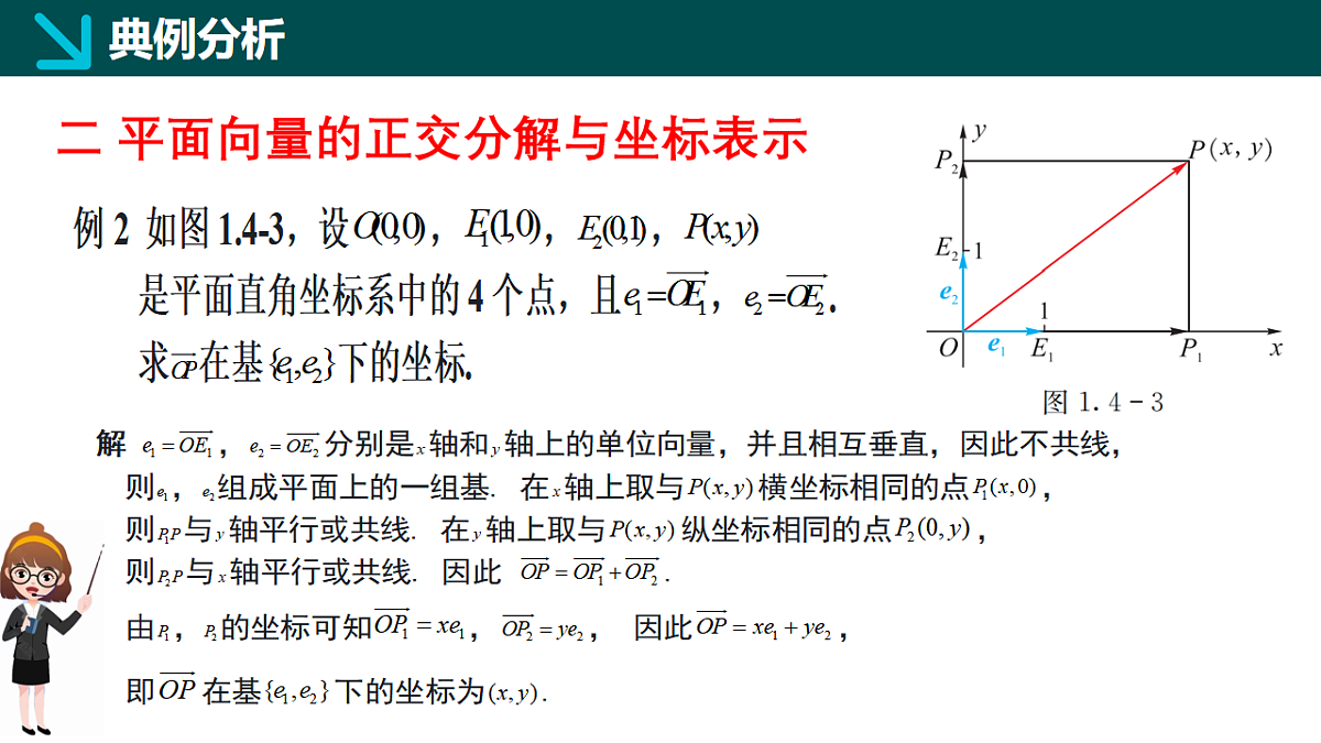 1.4.1 向量分解及坐标表示（同步课件）-2024-2025学年高一下学期数学（湘教版2019必修第二册）第8页