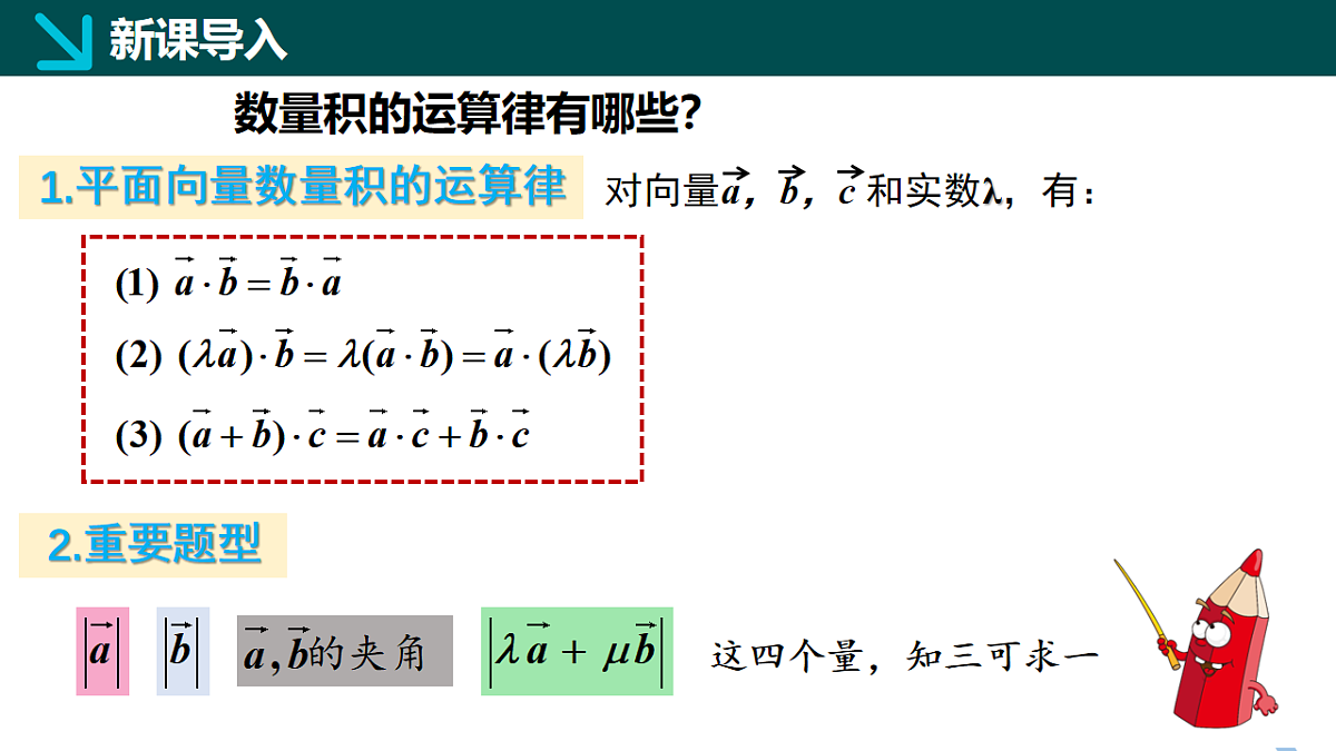 1.5.2数量积的坐标表示及其计算（同步课件）-2024-2025学年高一下学期数学（湘教版2019必修第二册）第5页