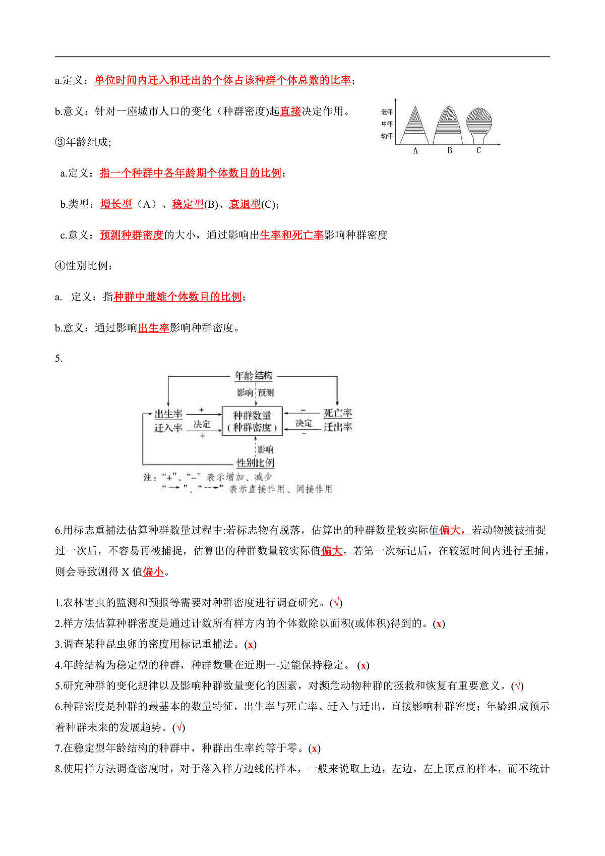 选择性必修2复习必背知识清单-2024-2025学年高二生物上学期期末考点（人教版2019）（记忆版）第2页