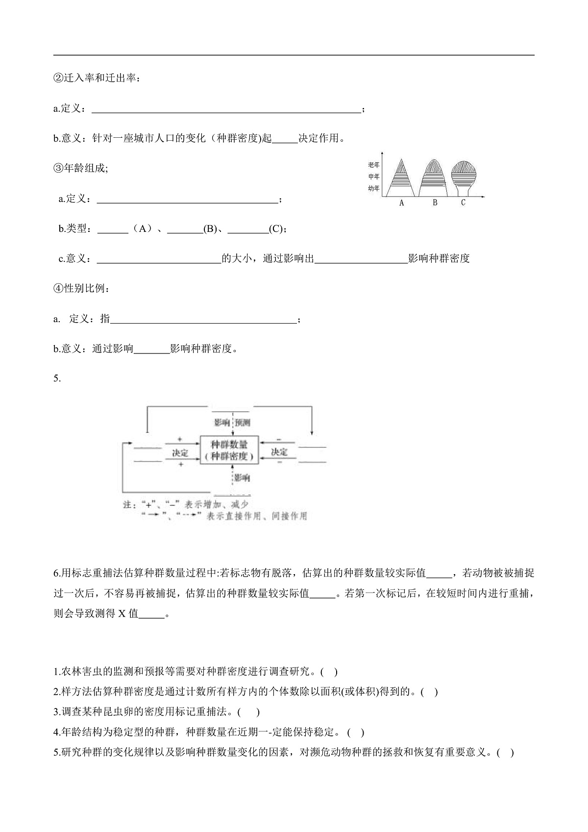选择性必修2复习必背知识清单-2024-2025学年高二生物上学期期末考点（人教版2019）（默写版）第2页