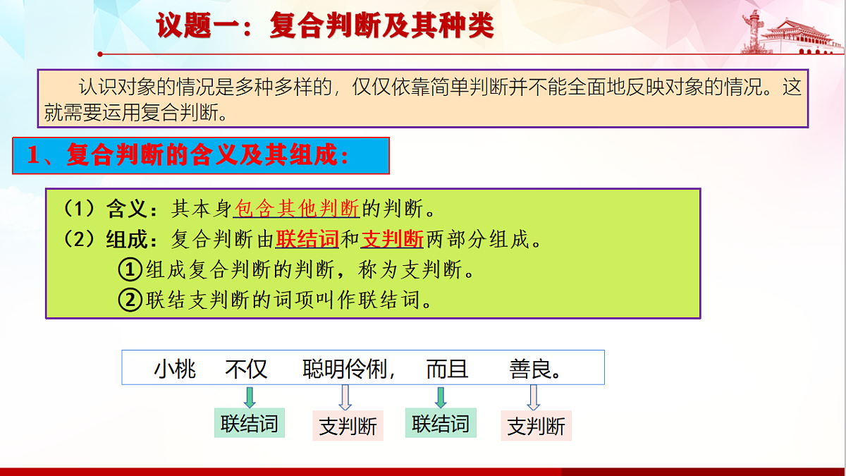 人教统编版高中政治选择性必修3 2-5《正确运用复合判断》课件（1复合判断及正确运用联言判断）第4页