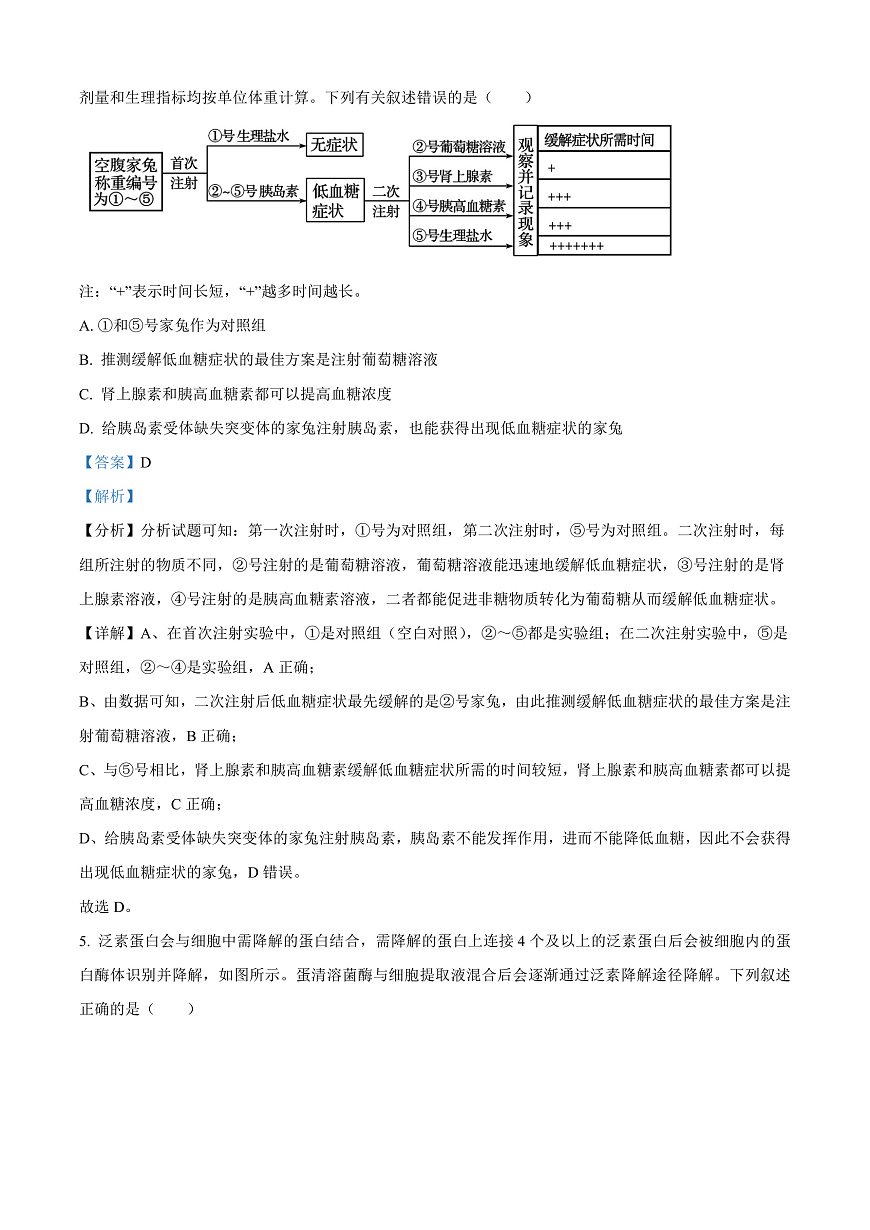 河北省邢台市2024-2025学年高三上学期期末考试生物试题  Word版含解析第3页