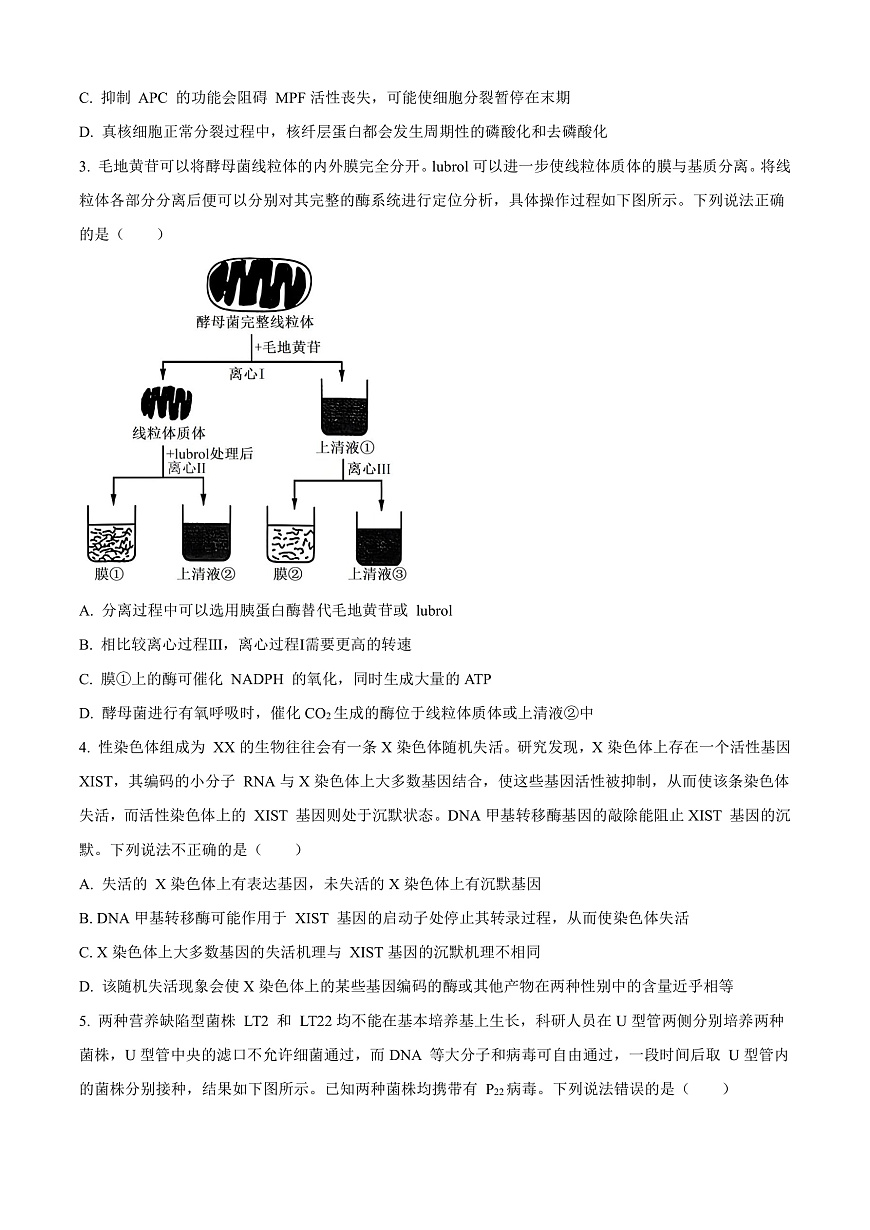2025届山东省名校联盟高三下学期2月开学考试生物试题  Word版无答案第2页