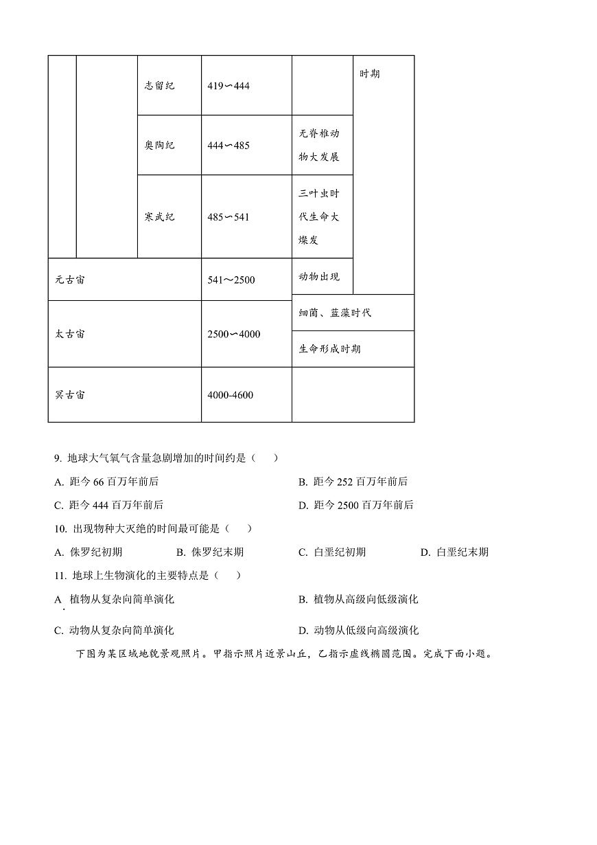 福建省福州市2024-2025学年高一上学期期末地理试卷  Word版无答案第3页