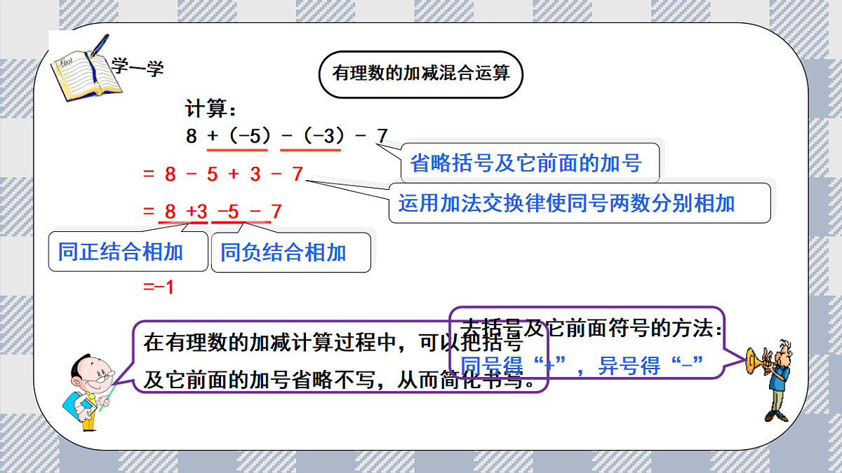 新湘教版初中数学七年级上册1.4.4《有理数的加减混合运算》课件第8页