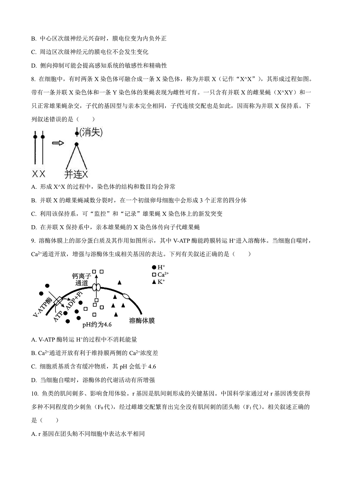 四川省乐山市第一中学校高2022级高三二模测试生物第3页