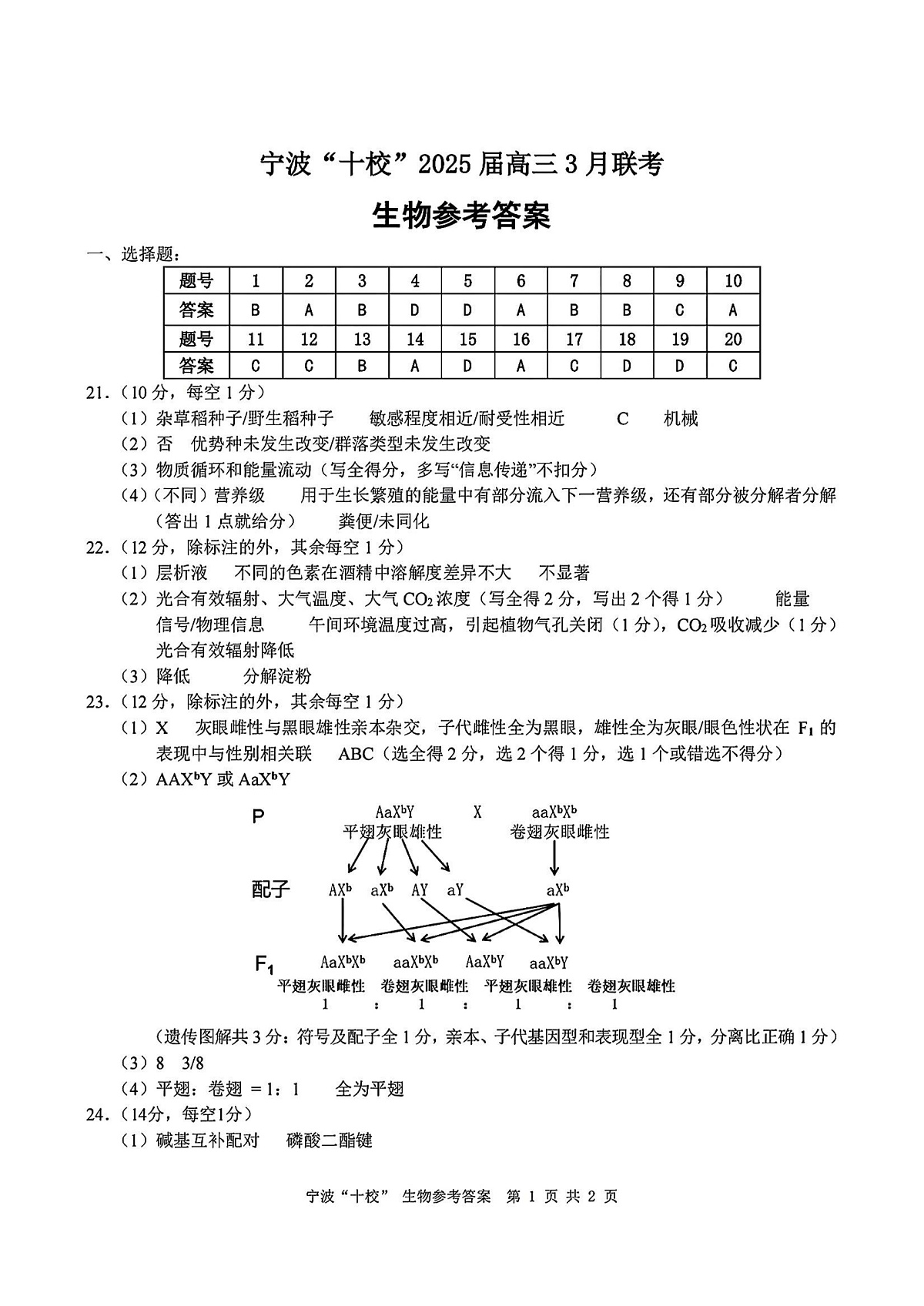 生物答案第1页