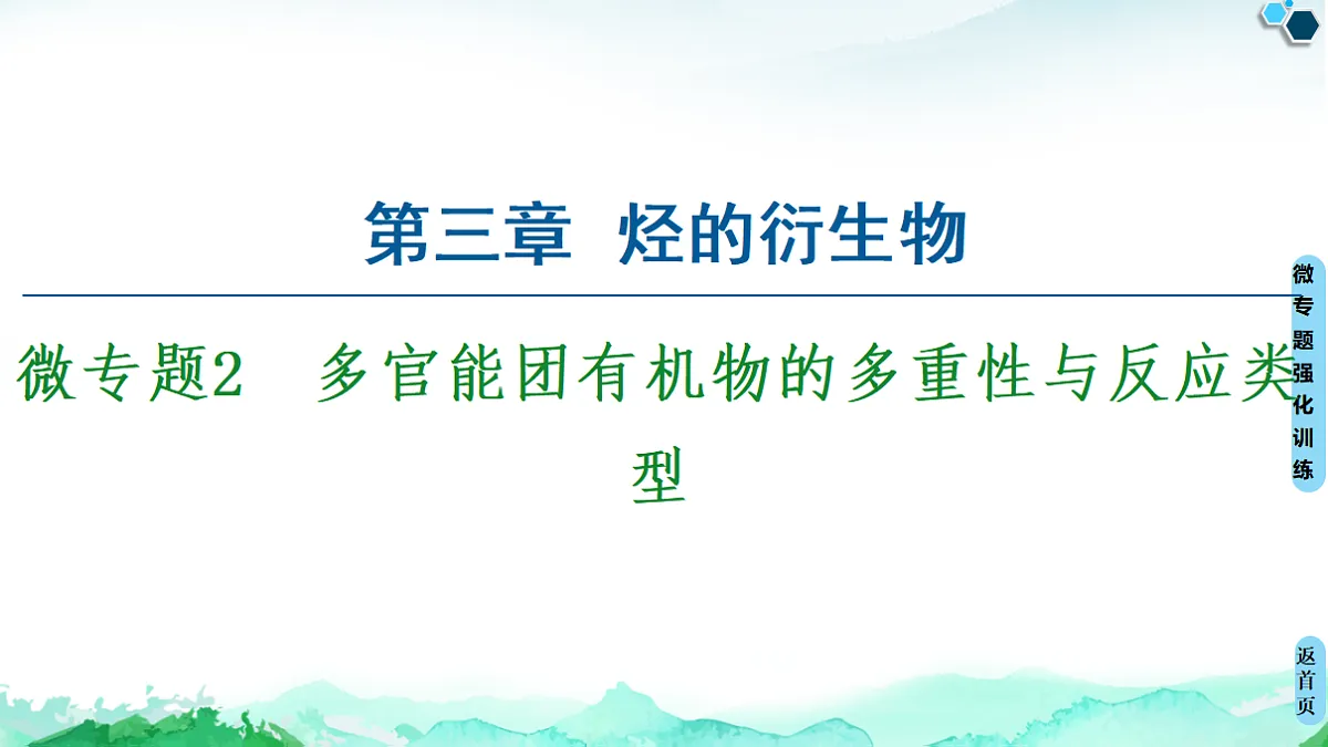 第3章 微专题2　多官能团有机物的多重性与反应类型 课件【新教材】人教版（2019）高中化学选择性必修3第1页