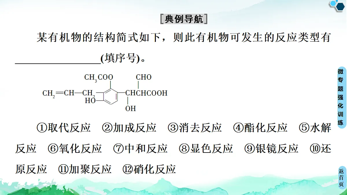 第3章 微专题2　多官能团有机物的多重性与反应类型 课件【新教材】人教版（2019）高中化学选择性必修3第8页