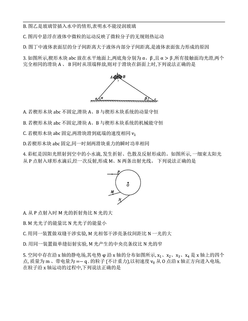 重庆市第一中学校2024-2025学年高三下学期3月月考物理试题第2页