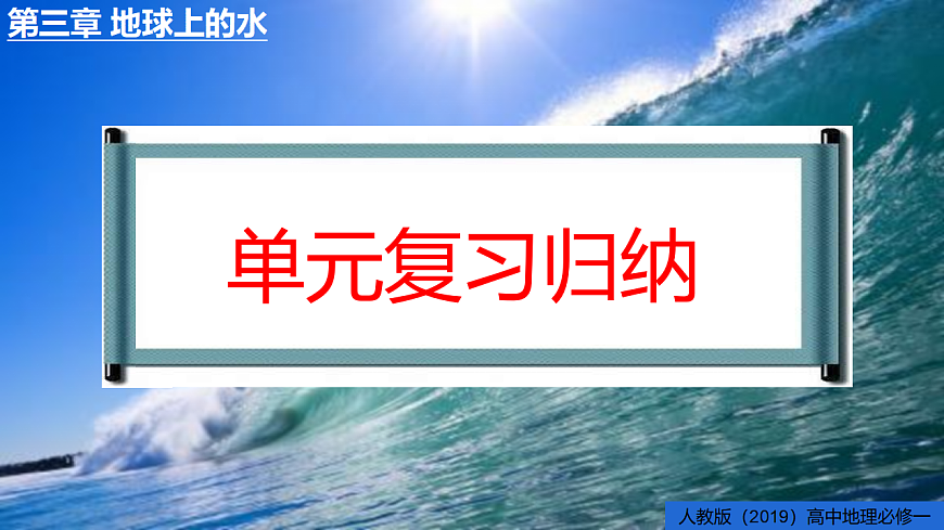 人教版高中地理必修 第一册 第三章《地球上的水》单元知识总结课件第1页