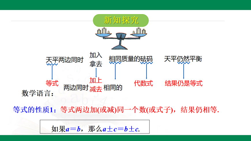 6.2.1一元一次方程的解法第1课时等式的性质 2025学年六年级数学下册（鲁教版2024）课件第8页