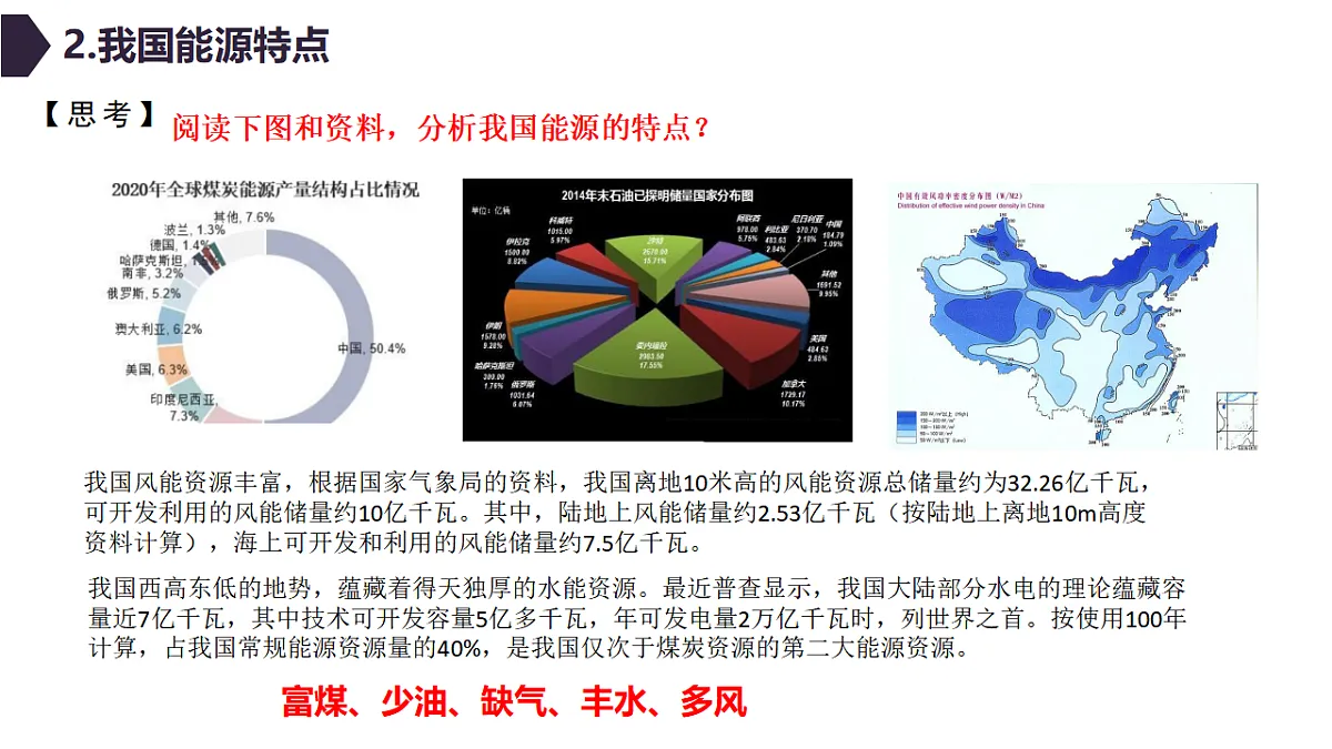 人教版高中地理选择性必修3 2-1中国的能源安全 教学课件第6页
