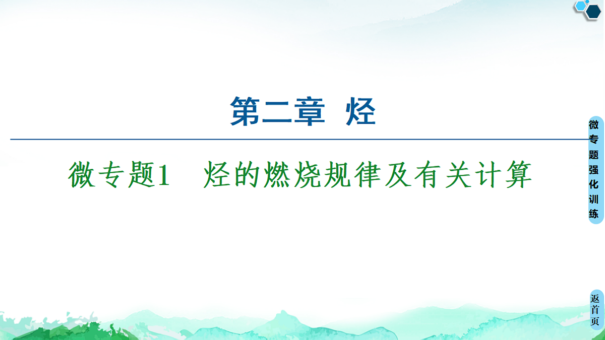 第2章 微专题1　烃的燃烧规律及有关计算 课件【新教材】人教版（2019）高中化学选择性必修3第1页
