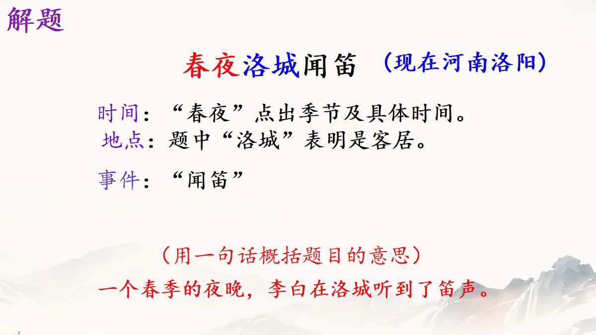 初中语文人教部编版（2024）七年级下册（2024） 第三单元 课外古诗词诵读春夜洛城闻笛 课件第5页