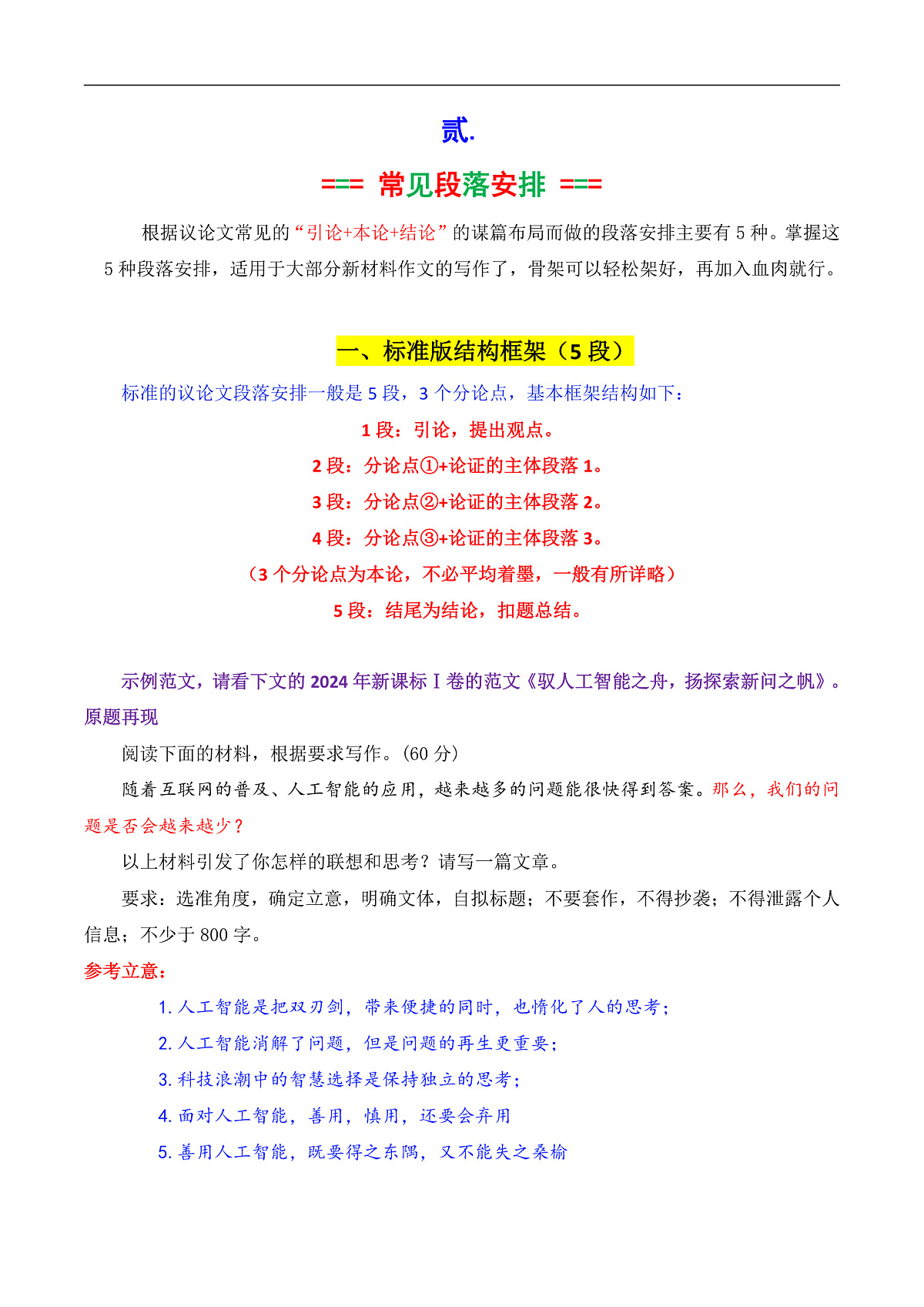 专题06 议论文结构构思（框架建模）+常见段落安排（讲义）第3页
