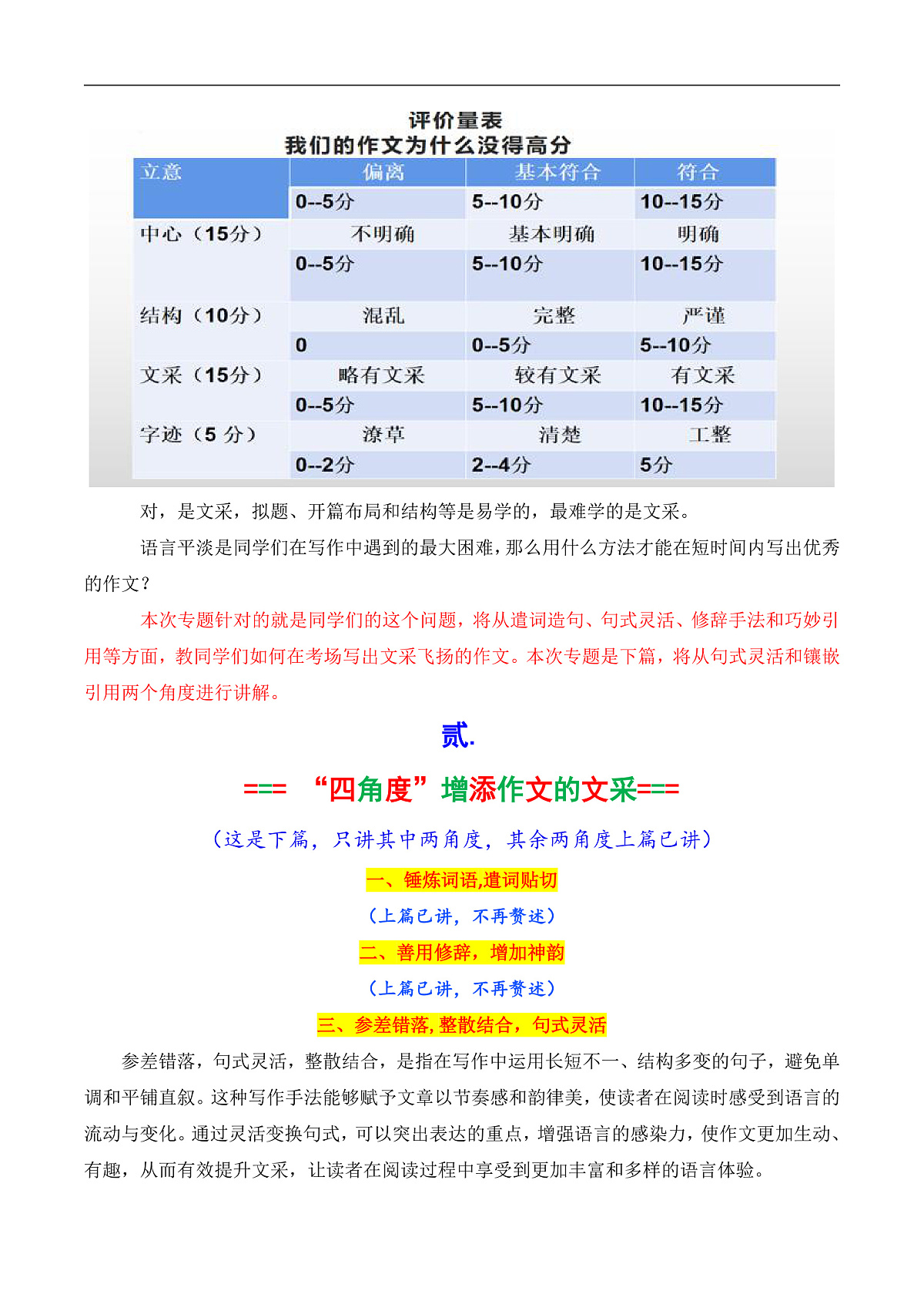 专题09  提升考场作文文采技巧写作指导（原卷版）（下篇）第2页