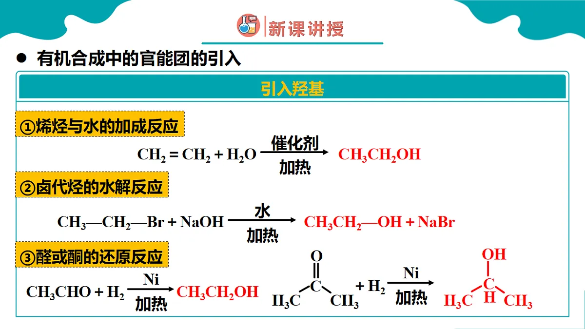 高中化学人教版2019选择性必修3 3.5 有机合成 第2课时（同步课件）第7页